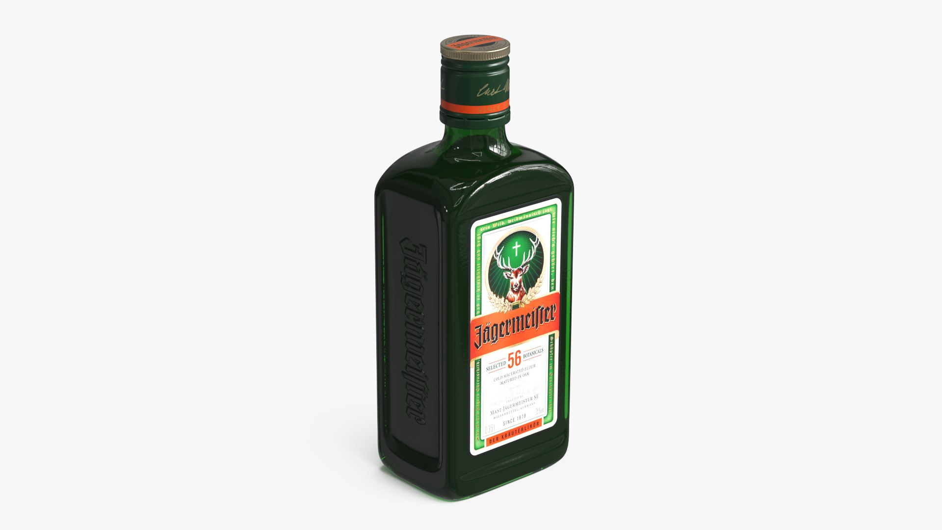 Liquor Bottle Jagermeister 350ml 3D model preview