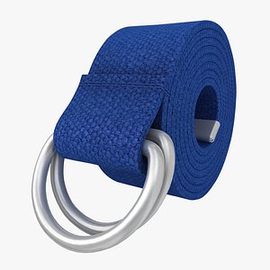 3d model realistic d-ring belt blue