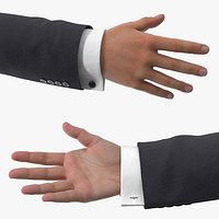 Realistic Male Arm with Shirt and Blazer Black