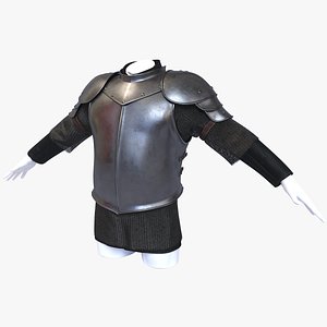 medieval fantasy half-plate armor 3d model