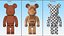 3D Bearbrick Karimoku Layered Wood