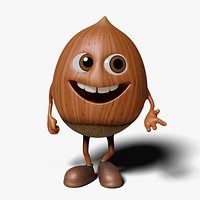 Stylized Cartoon Character  Fully Rigged  ARKit Face Rig  Nut Mascot