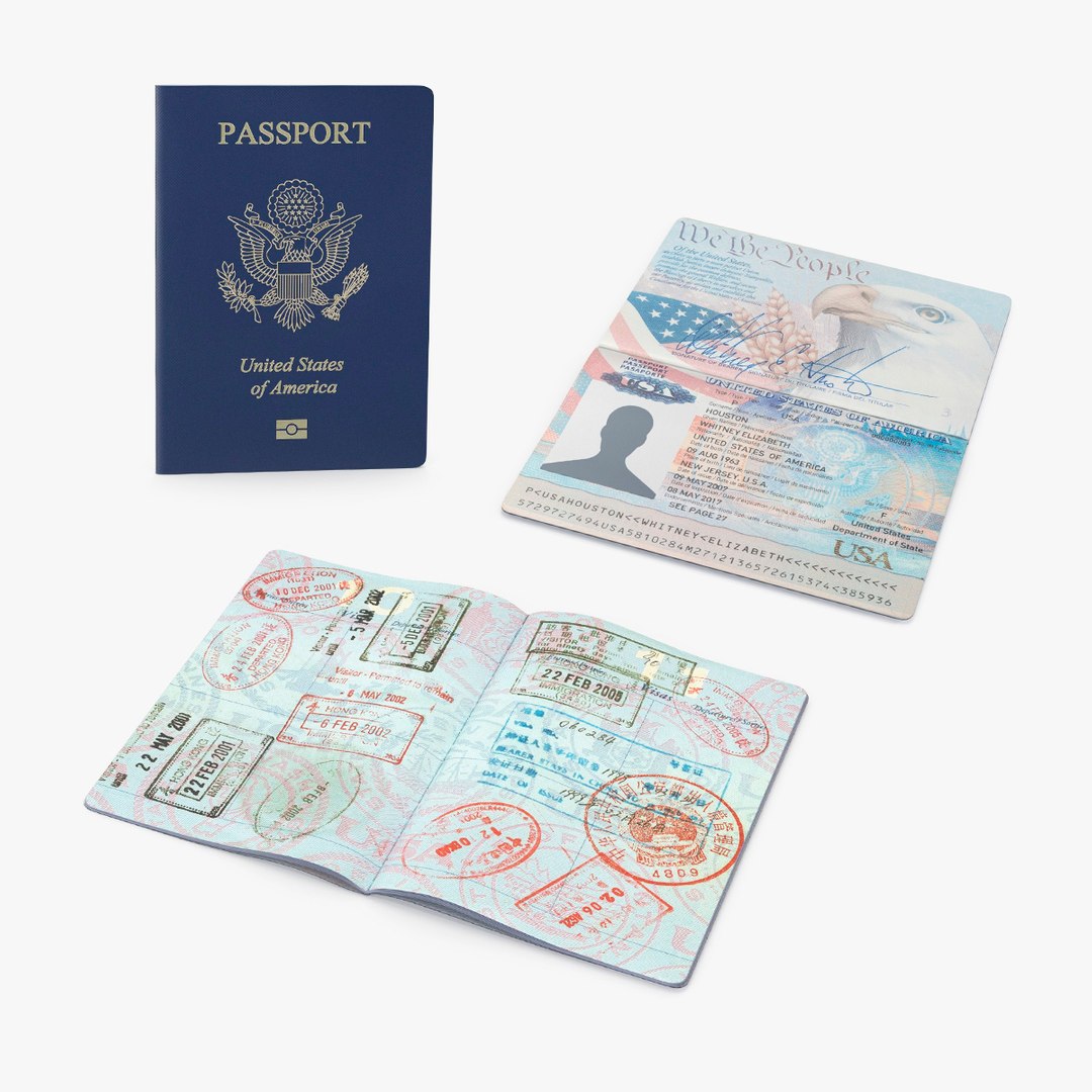 USA Passports Collection 3D model preview