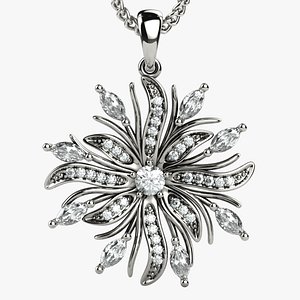 3D Marquises Beautiful Gold Pendant