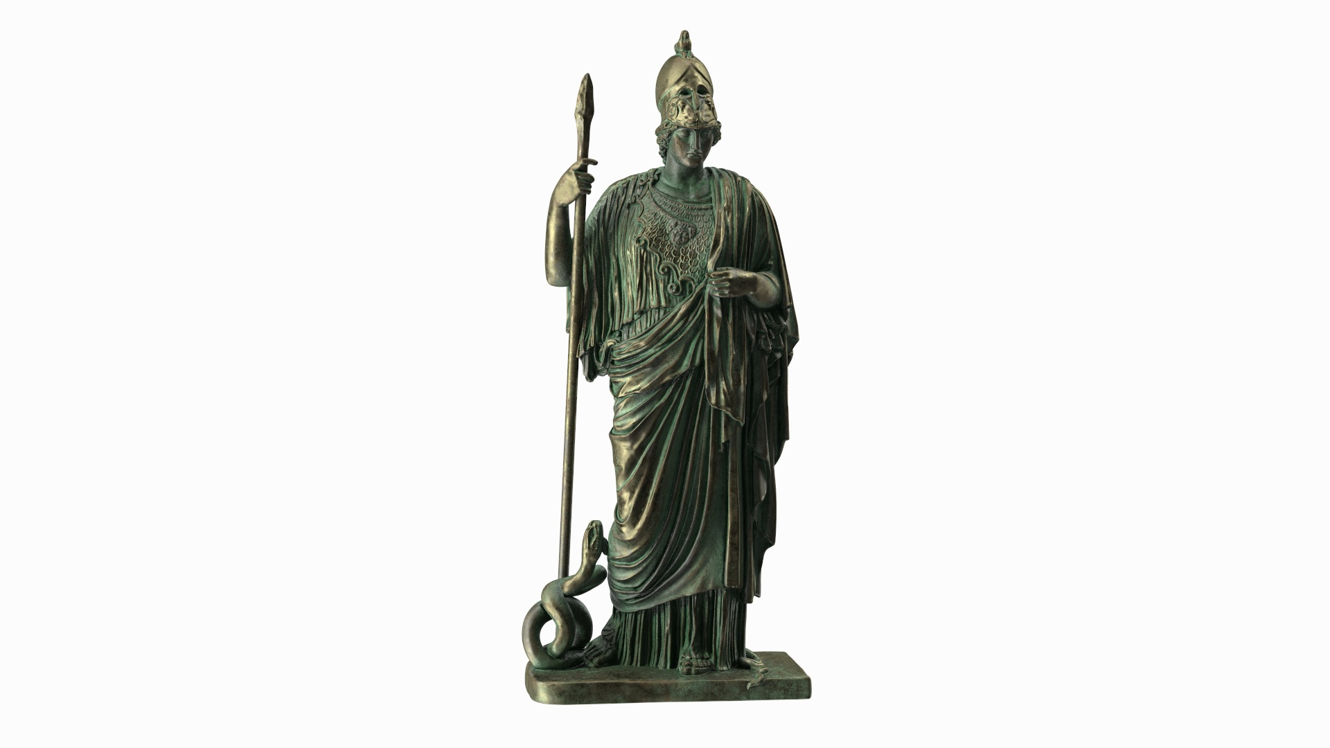 3D Statue Goddess Athena Bronze Old TurboSquid 2076215