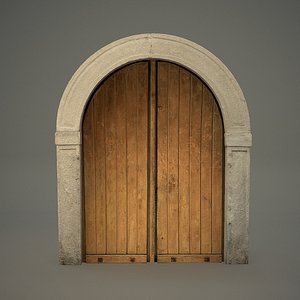 3D medieval arched door