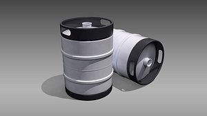 3D model keg half barrel