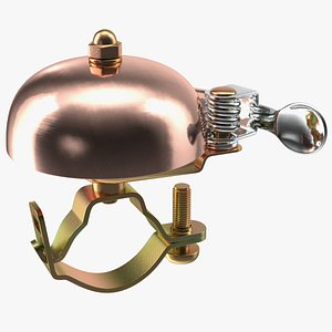 Vintage Bike Bell with a Coil Spring Hammer Copper