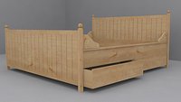 Ikea HURDAL Bed Frame 4 storage boxes