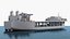 3D model Sea Base Vessel with Open Deck Hangars on Water