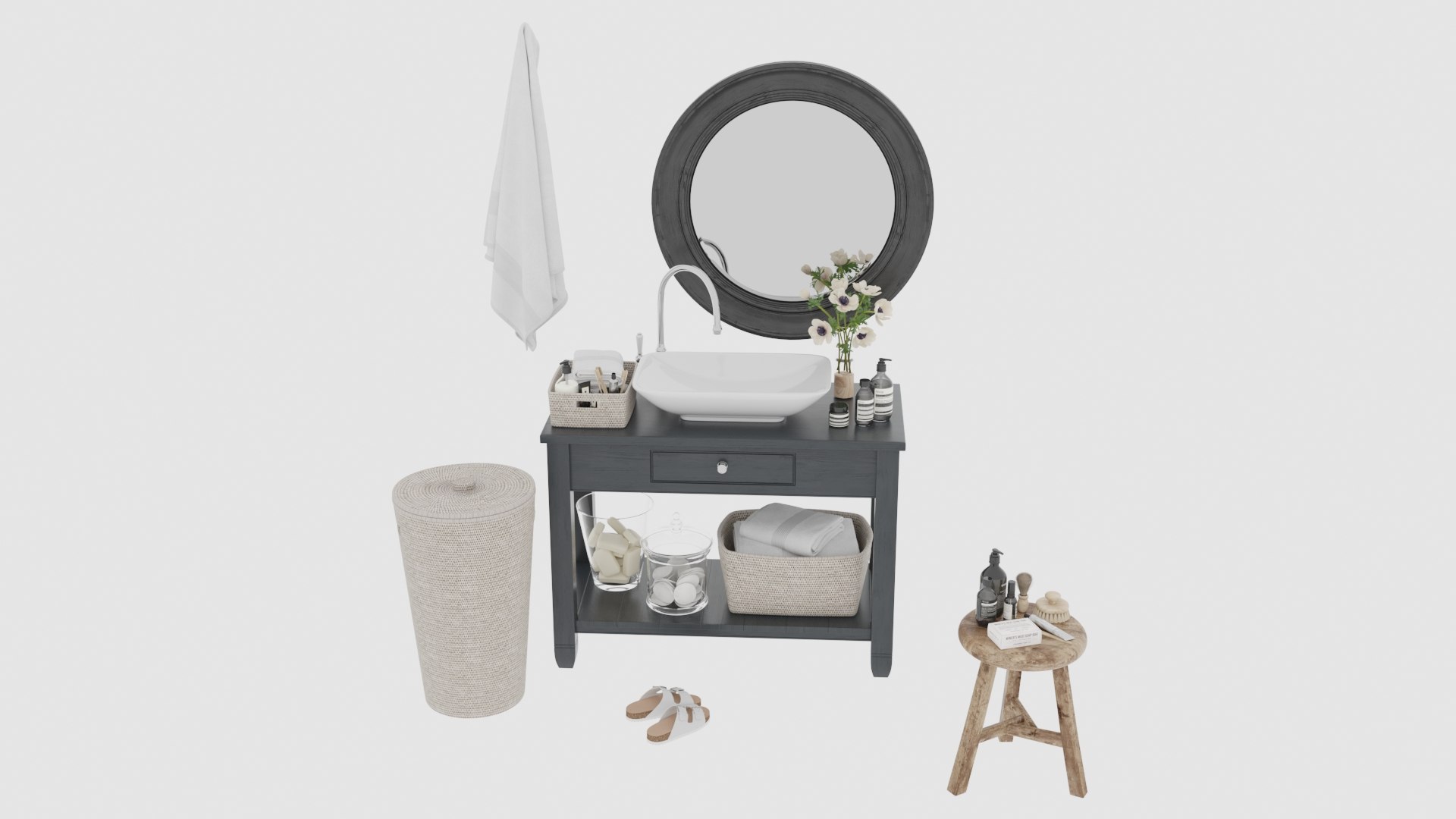 3D Model Modern Bathroom Set 4 TurboSquid 2080189