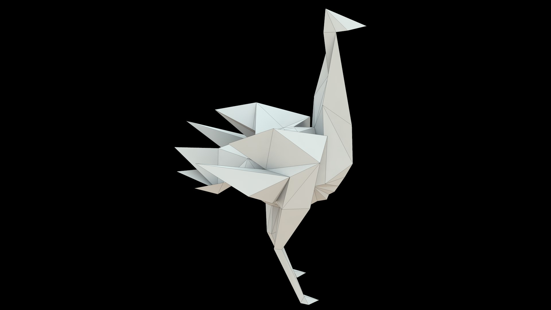 Free Ostrich In Origami Style 3D - TurboSquid 2045498