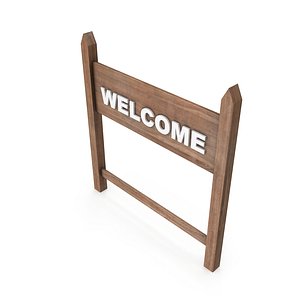 3D Wooden 3D Model - Realistic Sign model
