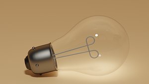 3D Simple Cute Incandescent Light Bulb model