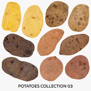 3D Potatoes Collection 03 - 10 models RAW Scans