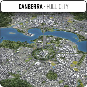 3D city canberra surrounding -