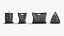 4 supports de sacs en plastique noirs - ensemble de formes de paquets de poignées