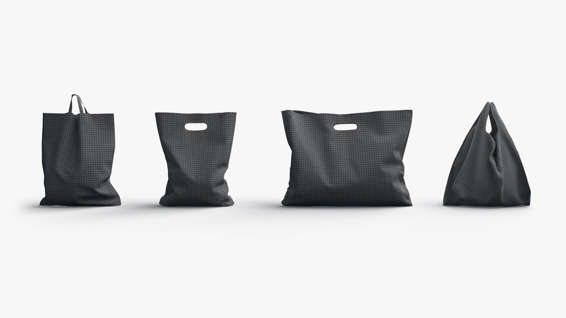 3D 4 Black Plastic Bag Stand - handle packet shapes set https://p.turbosquid.com/ts-thumb/sW/cI3URx/eq/wireframe01/jpg/1683974668/1920x1080/fit_q87/8fb388f53e9c05107c09c4eab7df979416341d28/wireframe01.jpg