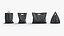 4 supports de sacs en plastique noirs - ensemble de formes de paquets de poignées