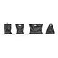 4 supports de sacs en plastique noirs - ensemble de formes de paquets de poignées