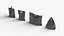 4 supports de sacs en plastique noirs - ensemble de formes de paquets de poignées