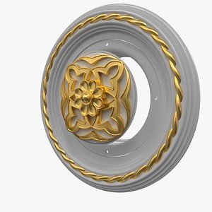 Plaster Ventilation Duct with Ornate Ceiling Rosette 3D Model24