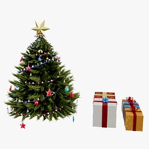 Christmas tree realistic Low-poly 3D model 3D