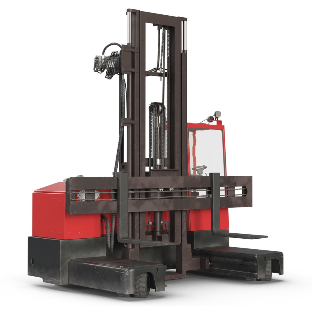 Side Loader Forklift Combilift ESL5080 Red Rigged 3D model preview