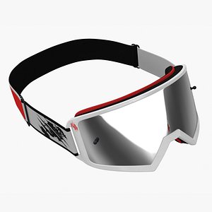 Motocross Goggles Mirror Lens White