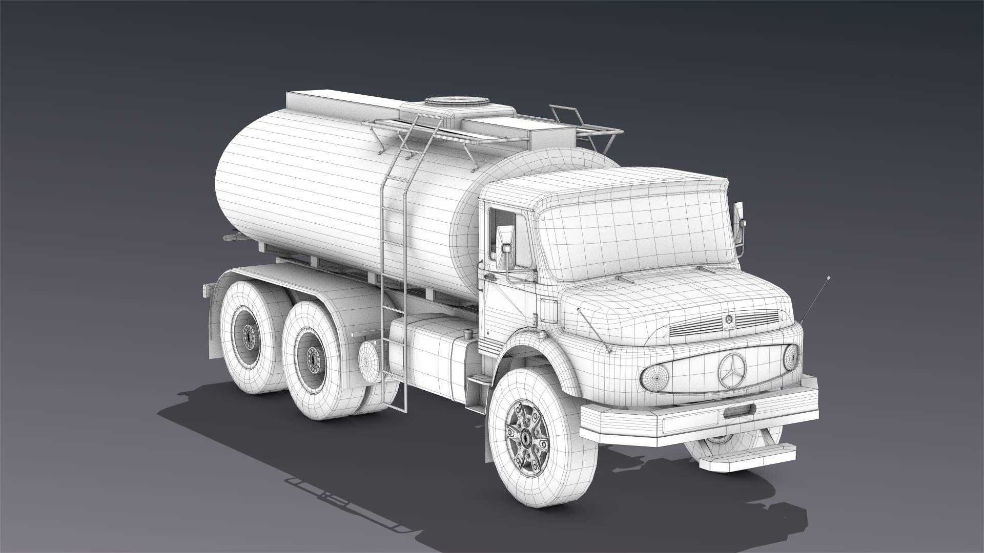 Low-poly Mercedes L2624 Tanker Truck Model - TurboSquid 1638819