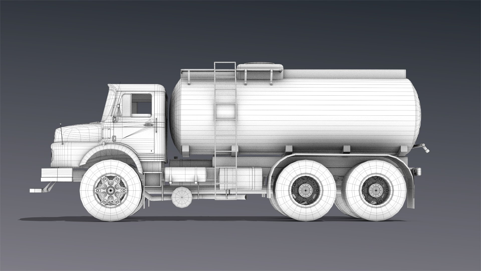 Low-poly Mercedes L2624 Tanker Truck Model - TurboSquid 1638819