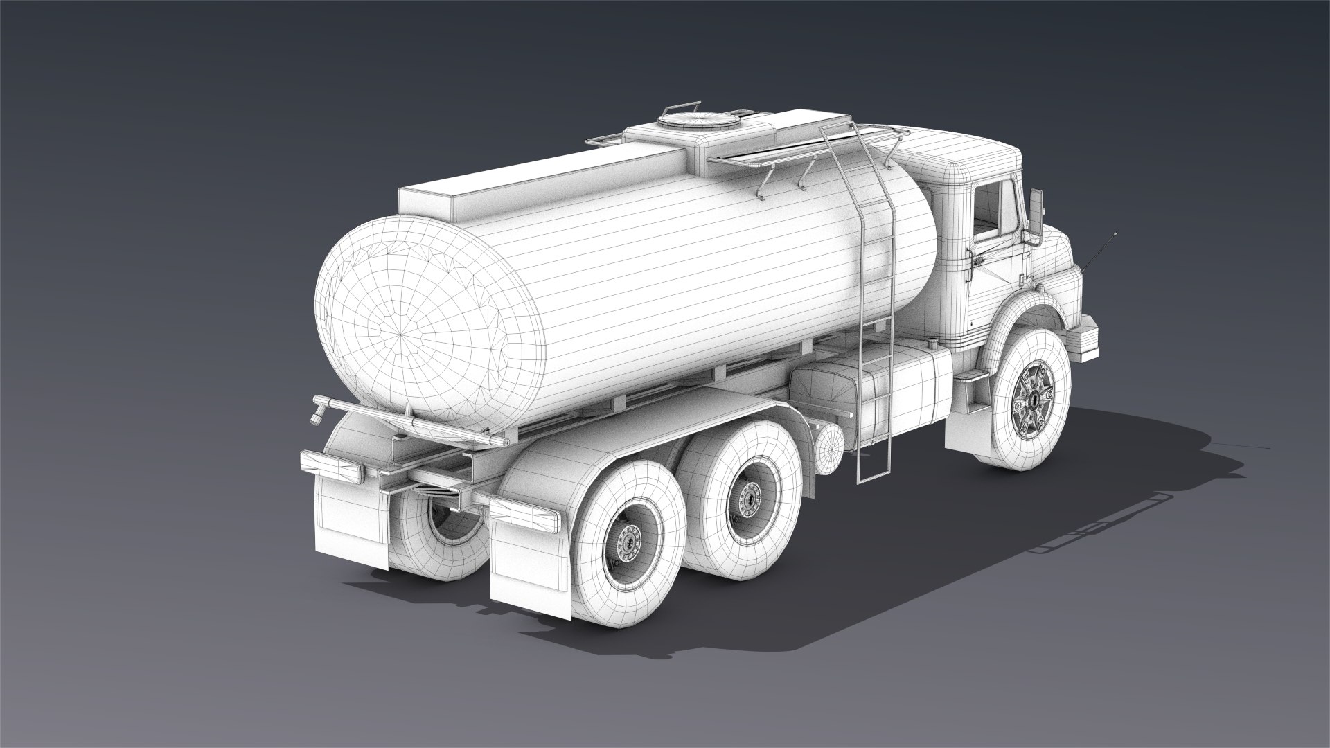 Low-poly Mercedes L2624 Tanker Truck Model - TurboSquid 1638819