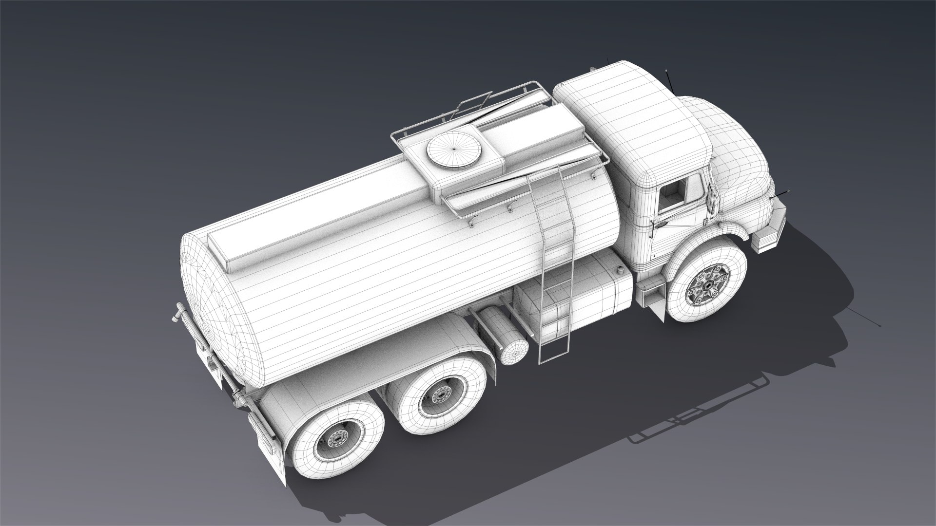 Low-poly Mercedes L2624 Tanker Truck Model - TurboSquid 1638819