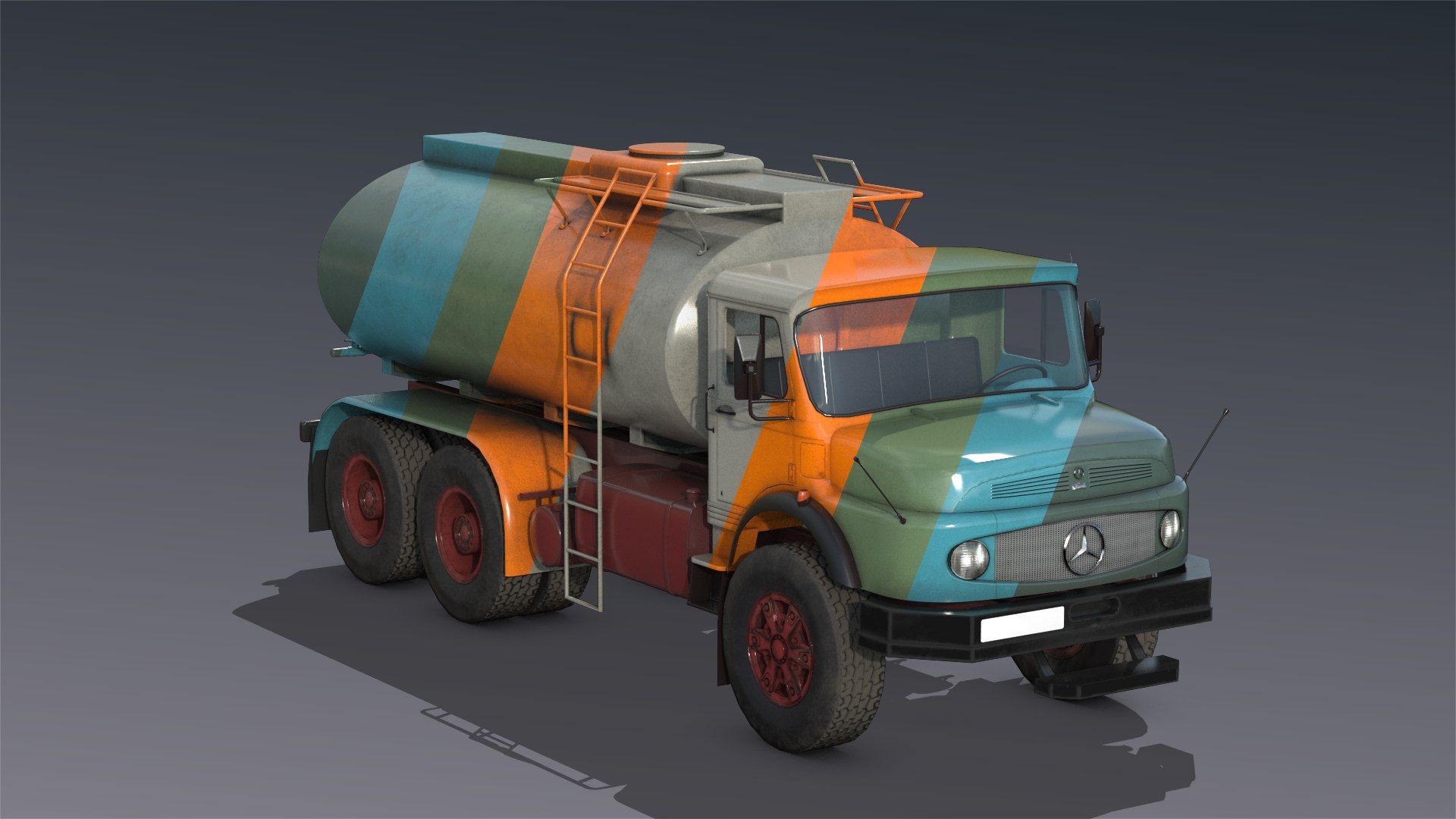 Low-poly Mercedes L2624 Tanker Truck Model - TurboSquid 1638819