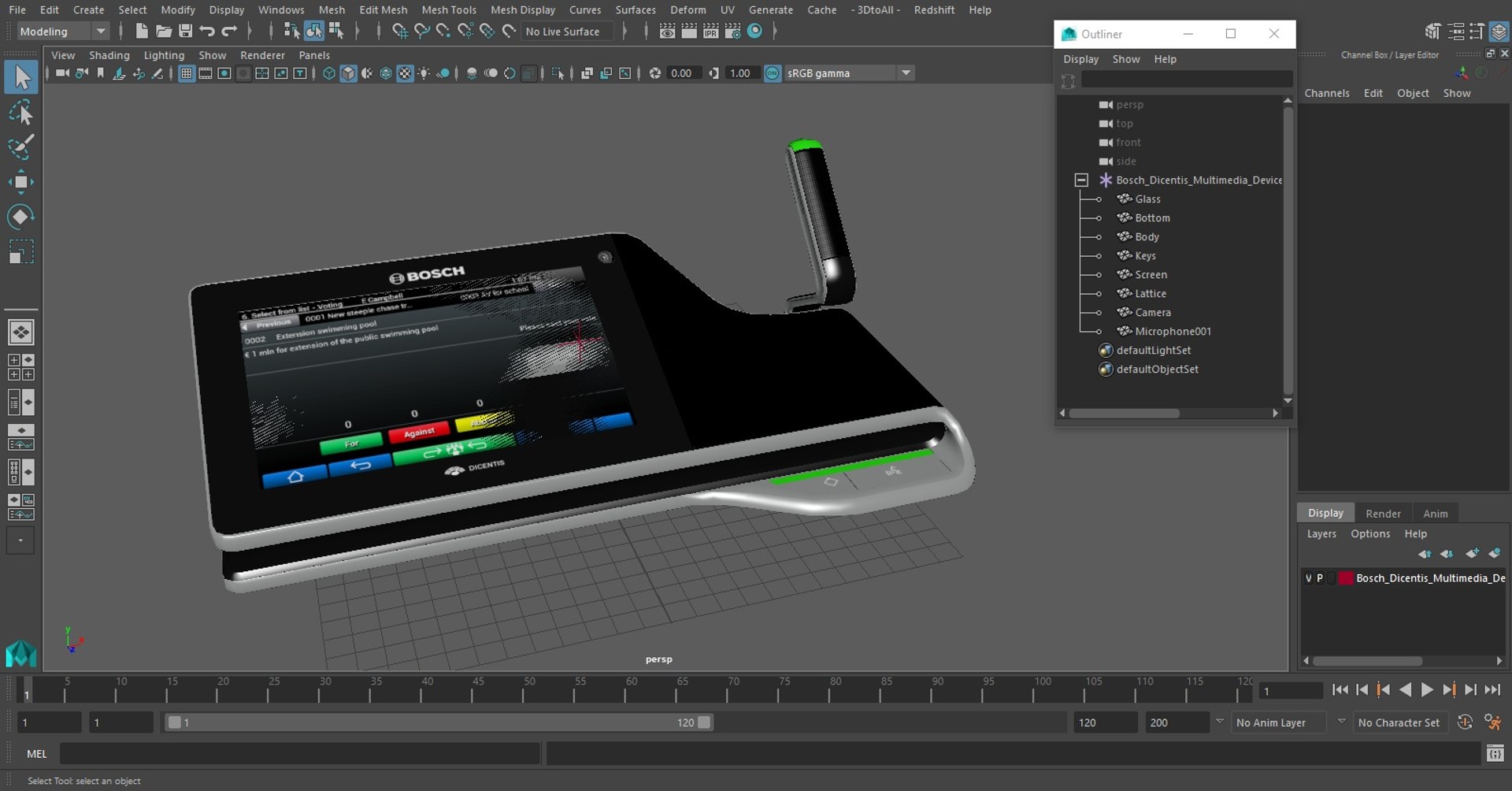Bosch Dicentis Multimedia Device with Directive Microphone 3D model https://p.turbosquid.com/ts-thumb/sX/4WKfYG/TV/boschdicentismultimediadevicewithdirectivemicrophonec4dmodel028/jpg/1633641750/1920x1080/fit_q87/1d132ac21705b480cf2175daa5871a869cfa1555/boschdicentismultimediadevicewithdirectivemicrophonec4dmodel028.jpg