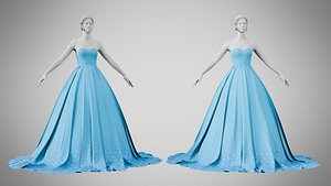 3D Dress 47 Vivid Cerulean model