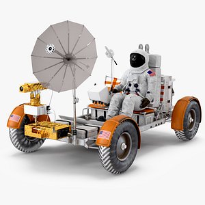 Lunar Roving Vehicle with Astronaut