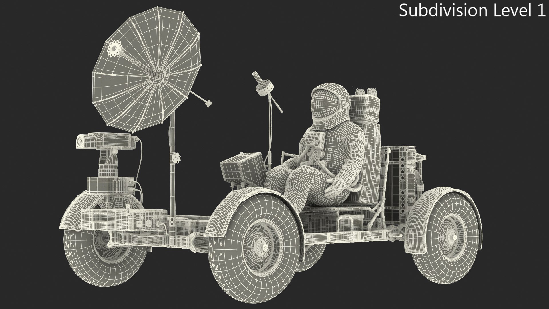 Lunar Roving Vehicle with Astronaut model https://p.turbosquid.com/ts-thumb/sX/DAeL2c/Y8/lunarrovingvehiclewithastronaut3dsmodel022/jpg/1643958988/1920x1080/fit_q87/79d13586c90a6b0087718273f114a9f7f110a489/lunarrovingvehiclewithastronaut3dsmodel022.jpg