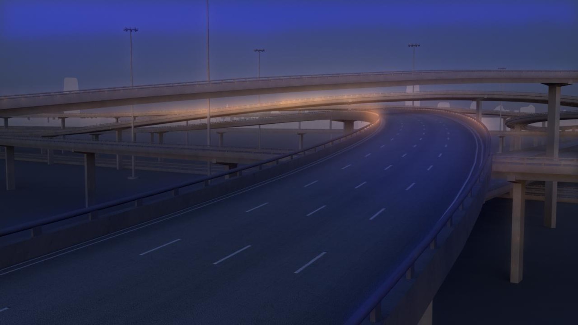 3D Freeway Roads Street Model - TurboSquid 1339730