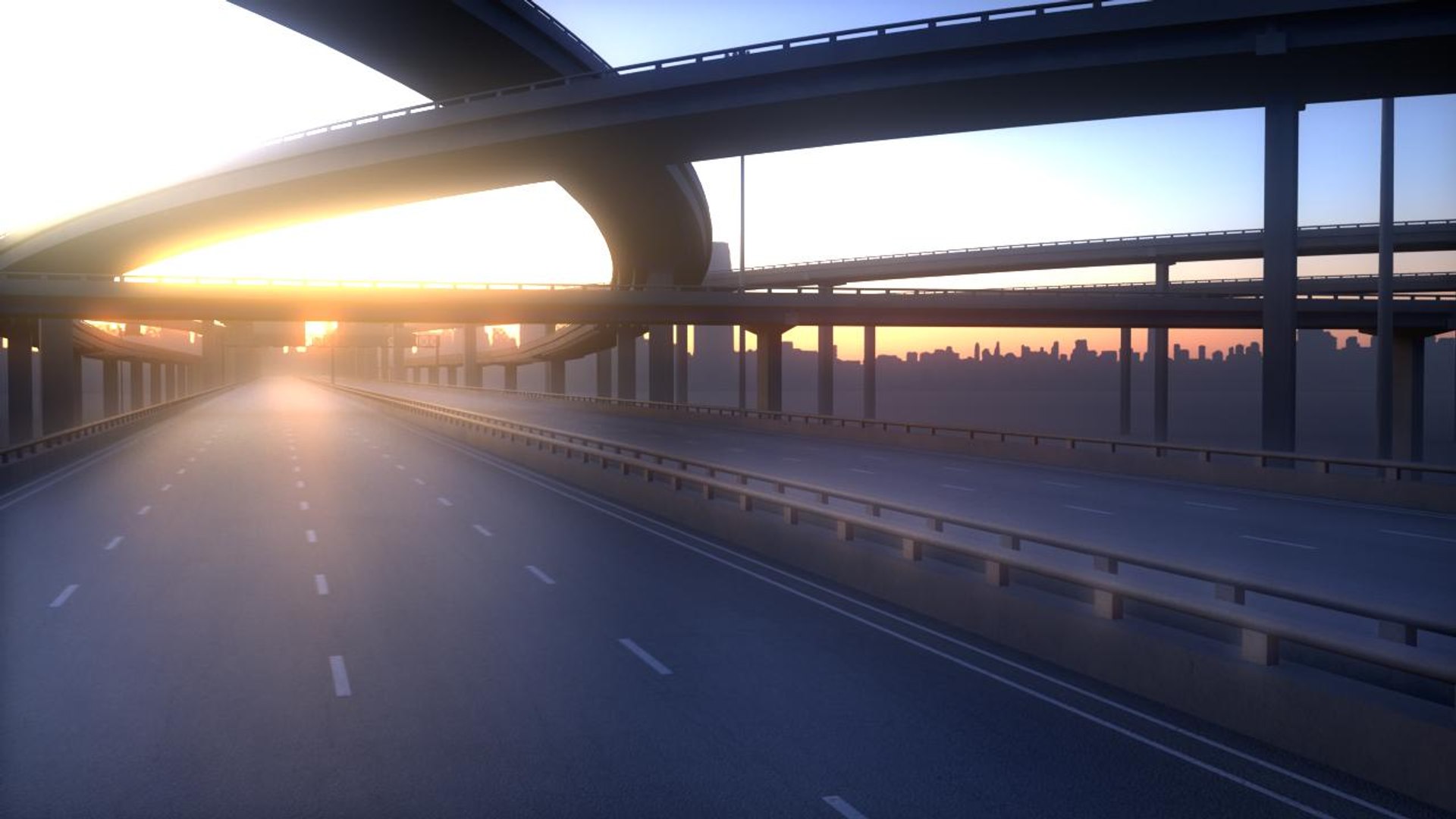 3D Freeway Roads Street Model - TurboSquid 1339730