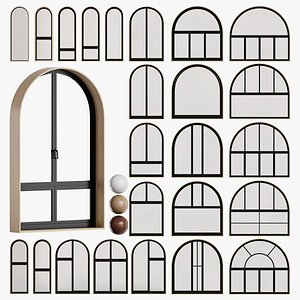 Modern Arched Windows Set 3D