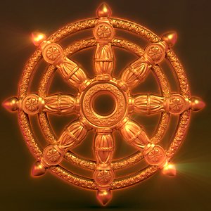 3D model Rueda del dharma