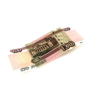 3D 100 Russian Roubles Banknote model