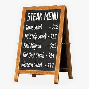 Menu board, PBR, Low-poly, Game-Ready 3D Model