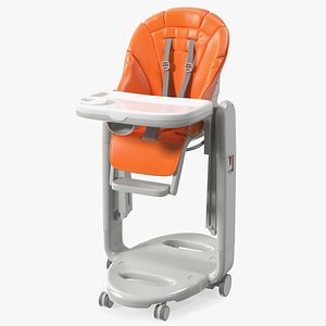 Folding High Chair Vertical Orange