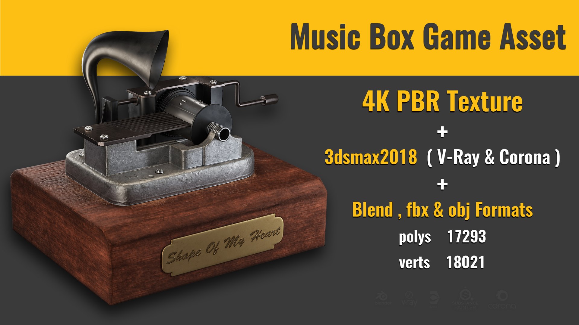 3D Music Box Game Asset Model TurboSquid 1931963