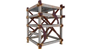 3D Stylized Rusted Metal Scaffolding model