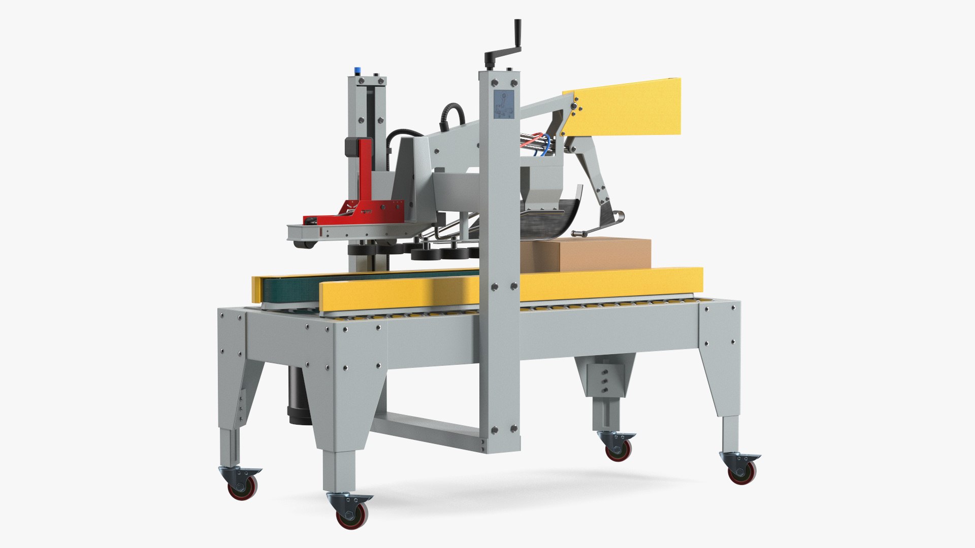 Auto Carton Packing Machine Yellow Rigged for Maya 3D model preview