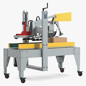Auto Carton Packing Machine Yellow Rigged for Maya 3D model