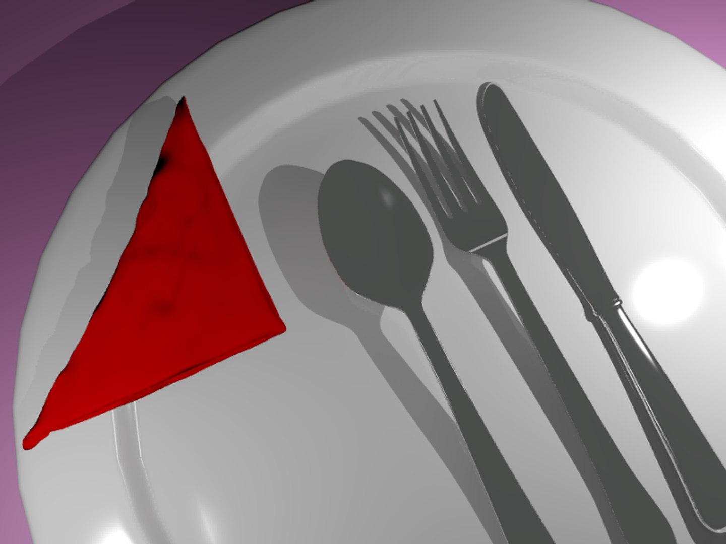 3d dinner silverware model